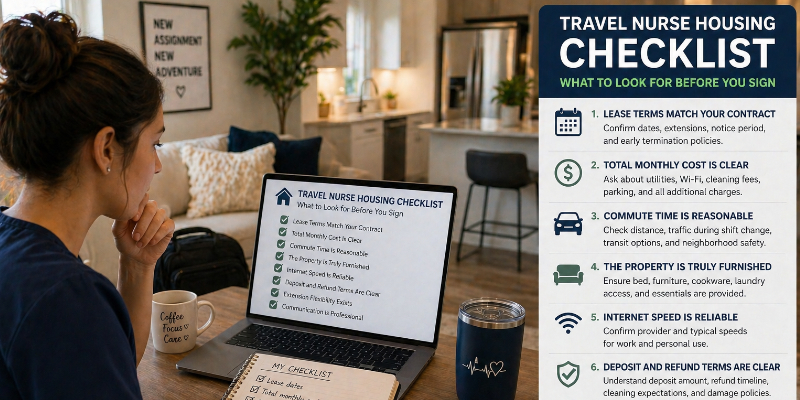 Travel Nurse Housing Checklist: What to Look for Before You Sign